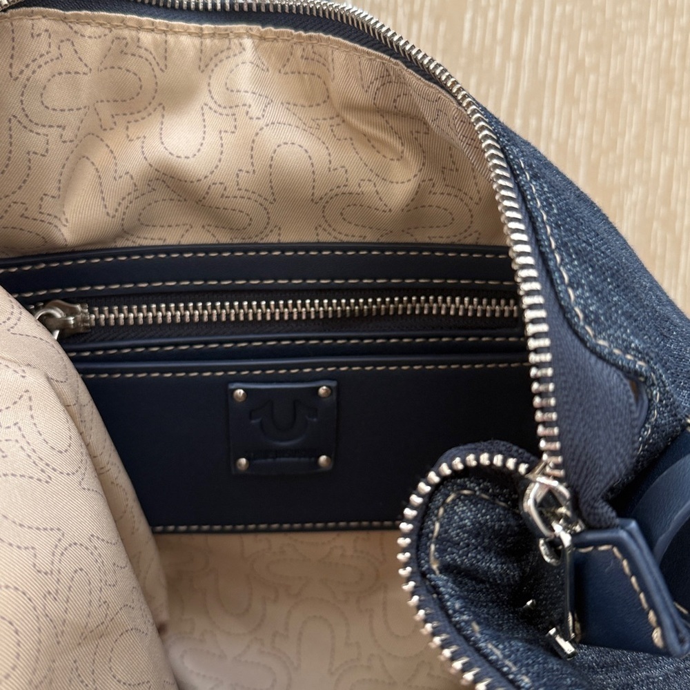 True Religion Horseshoe Dark Blue Denim Hobo Shoulder Women's Bag - Picture 16 of 16